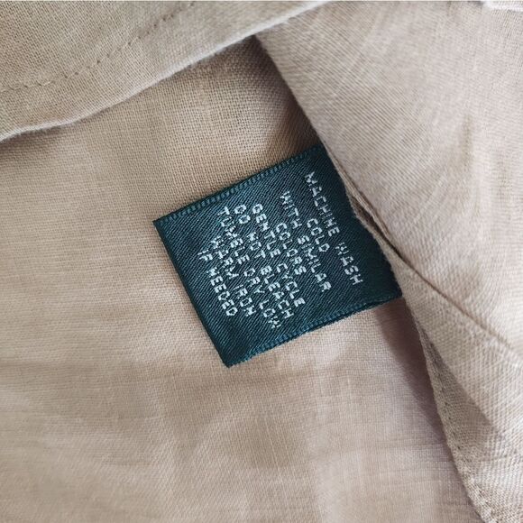 Ralph Lauren blouse linen eyelet  long sleeve bohemian peaseant cottagecore - Picture 7 of 10